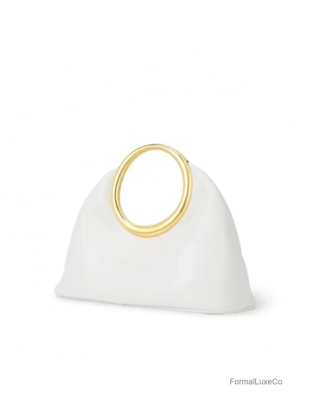 Vegan Leather Top Handle Clutch Purse Formal Evening Handbag Beige